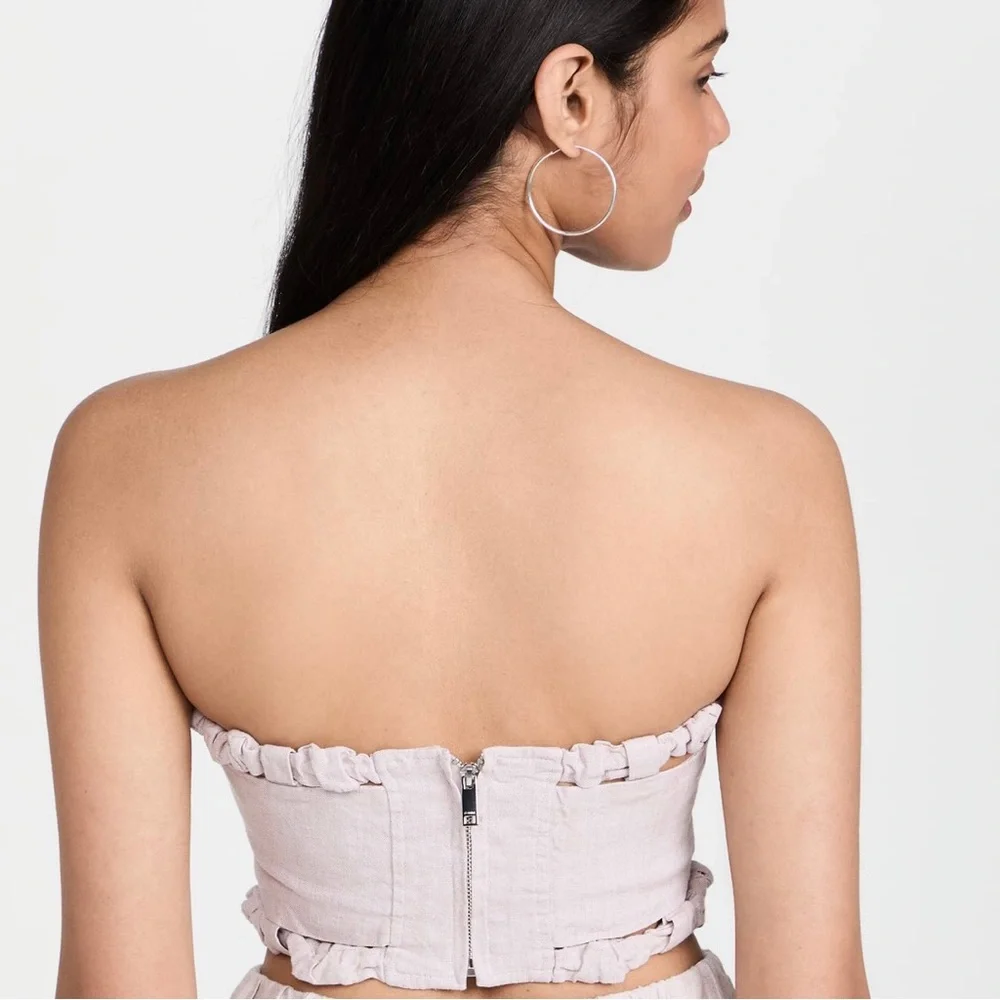 NEW GANNI PURPLE STRAPLESS CROP TOP - Picture 7 of 11
